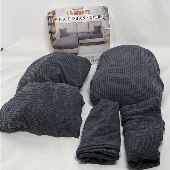 Dark Gray Sofa Cushion/Chaise Covers - Picture 1 of 16